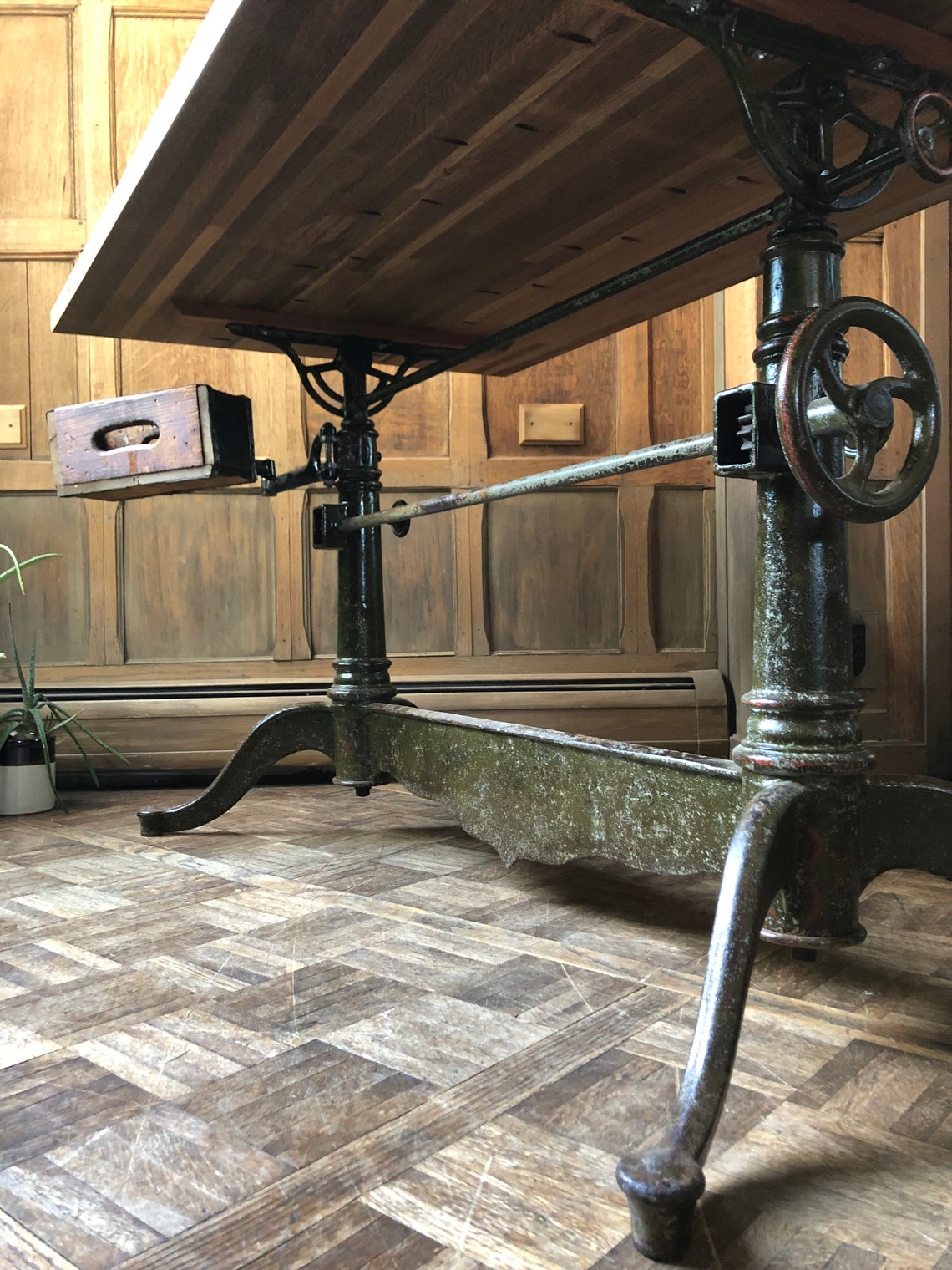 Antique Cast Iron Drafting Table Industrial Dining Table Etsy