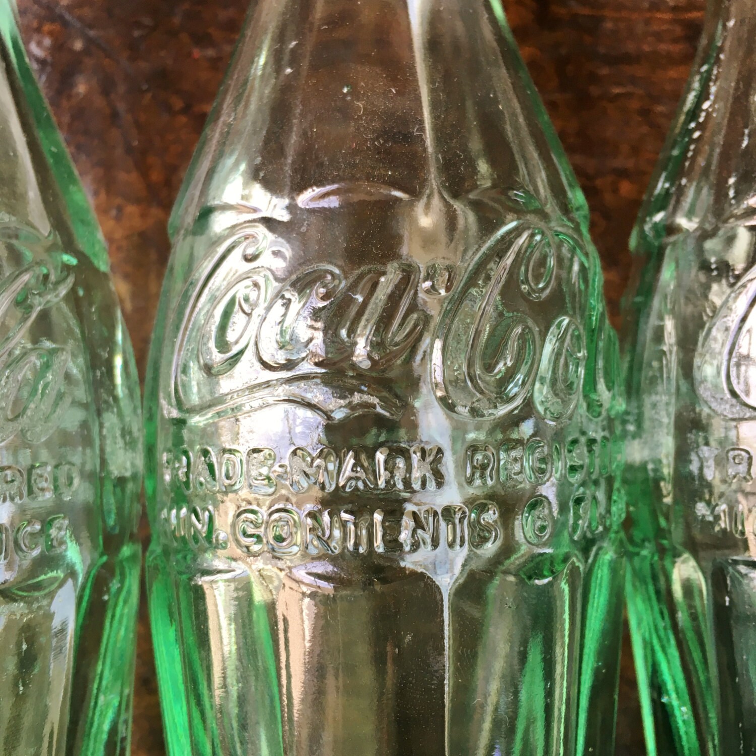 Vintage Coca Cola Bottles, Green Coke Bottle, 1950s 1960s Coca Cola Bottle