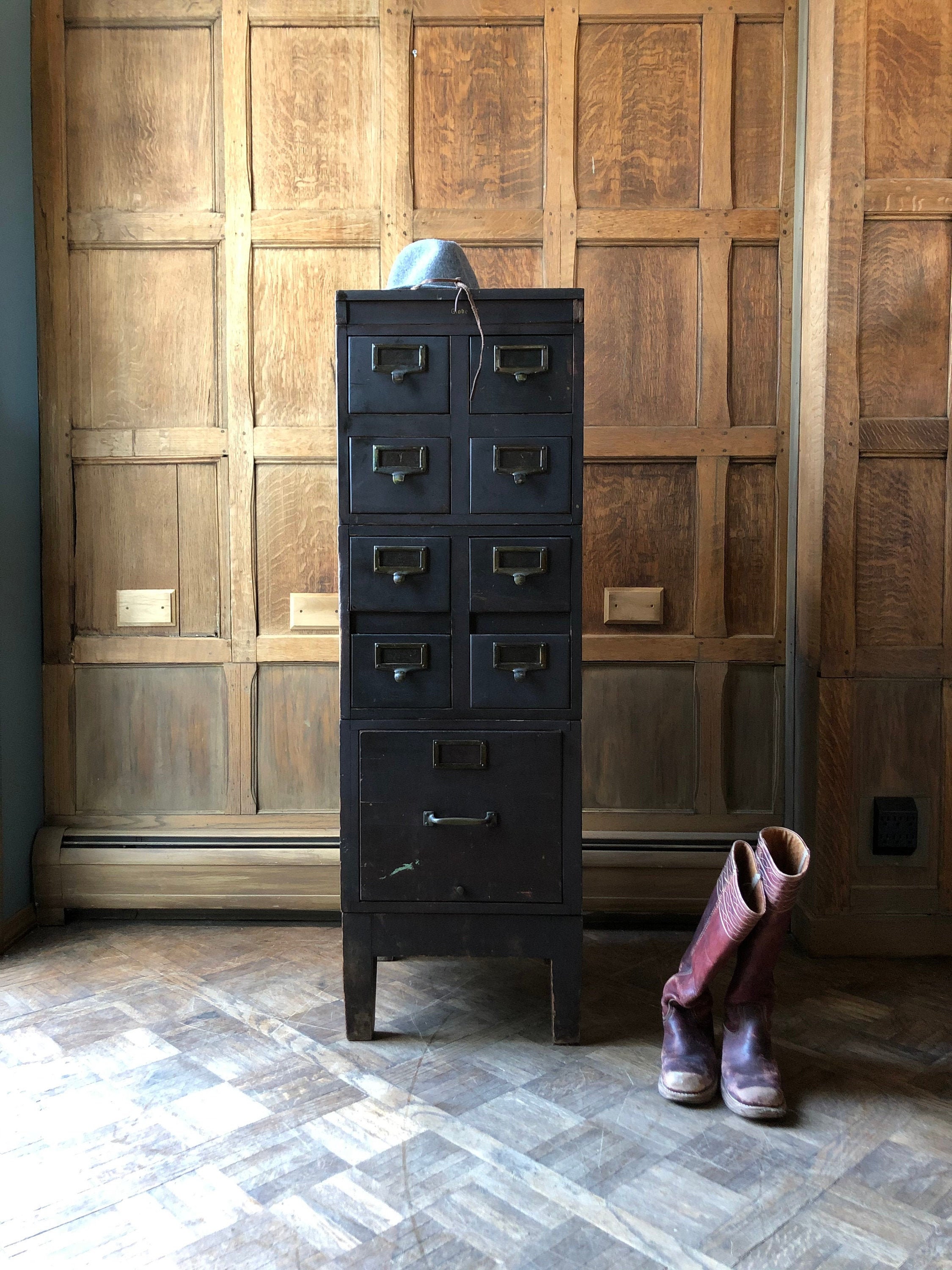 RESERVED Antique Card Catalog Oak Card File Storage 