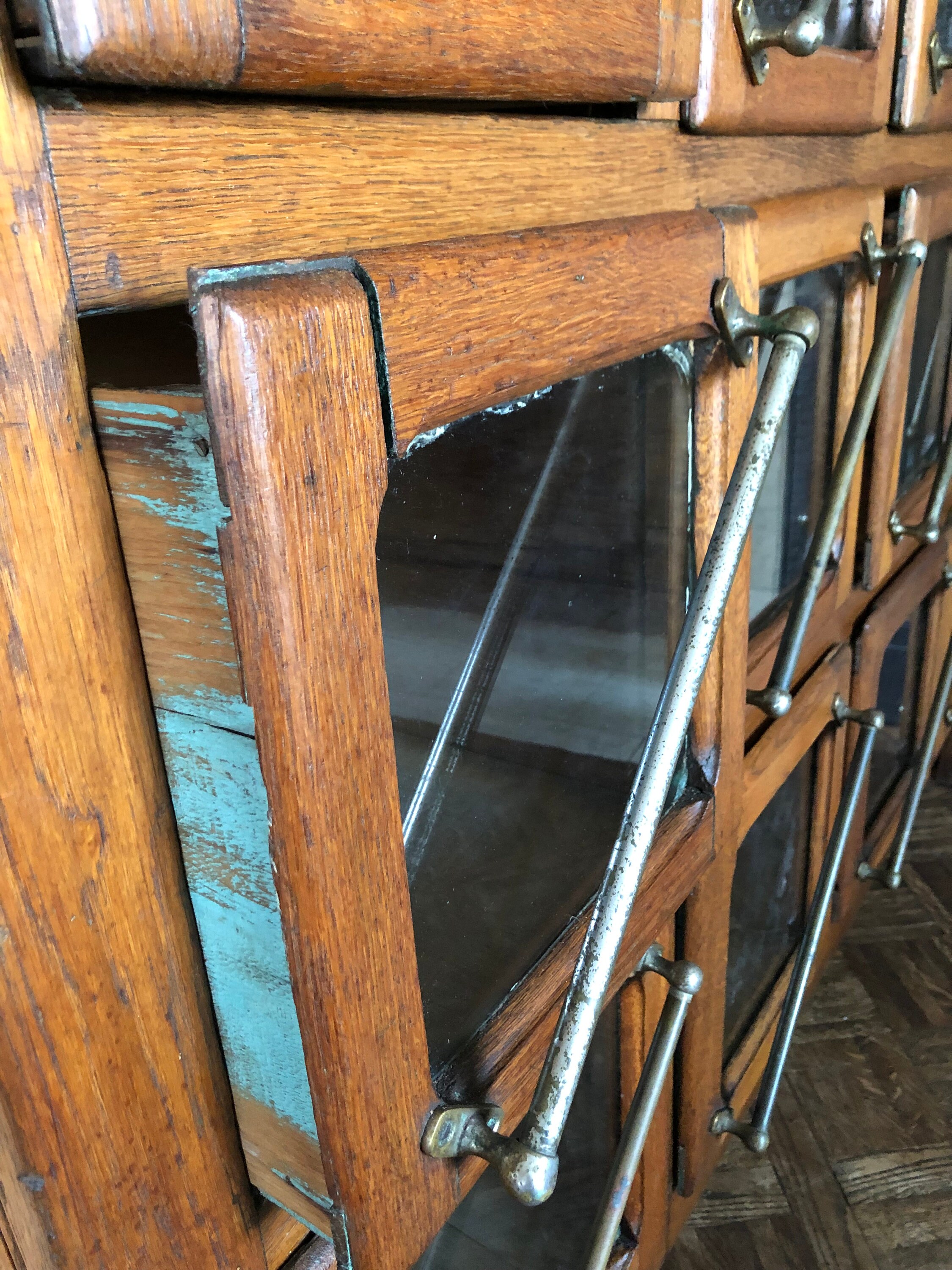 LARGE Antique Grain Bin, Oak General Store Antique Hardware