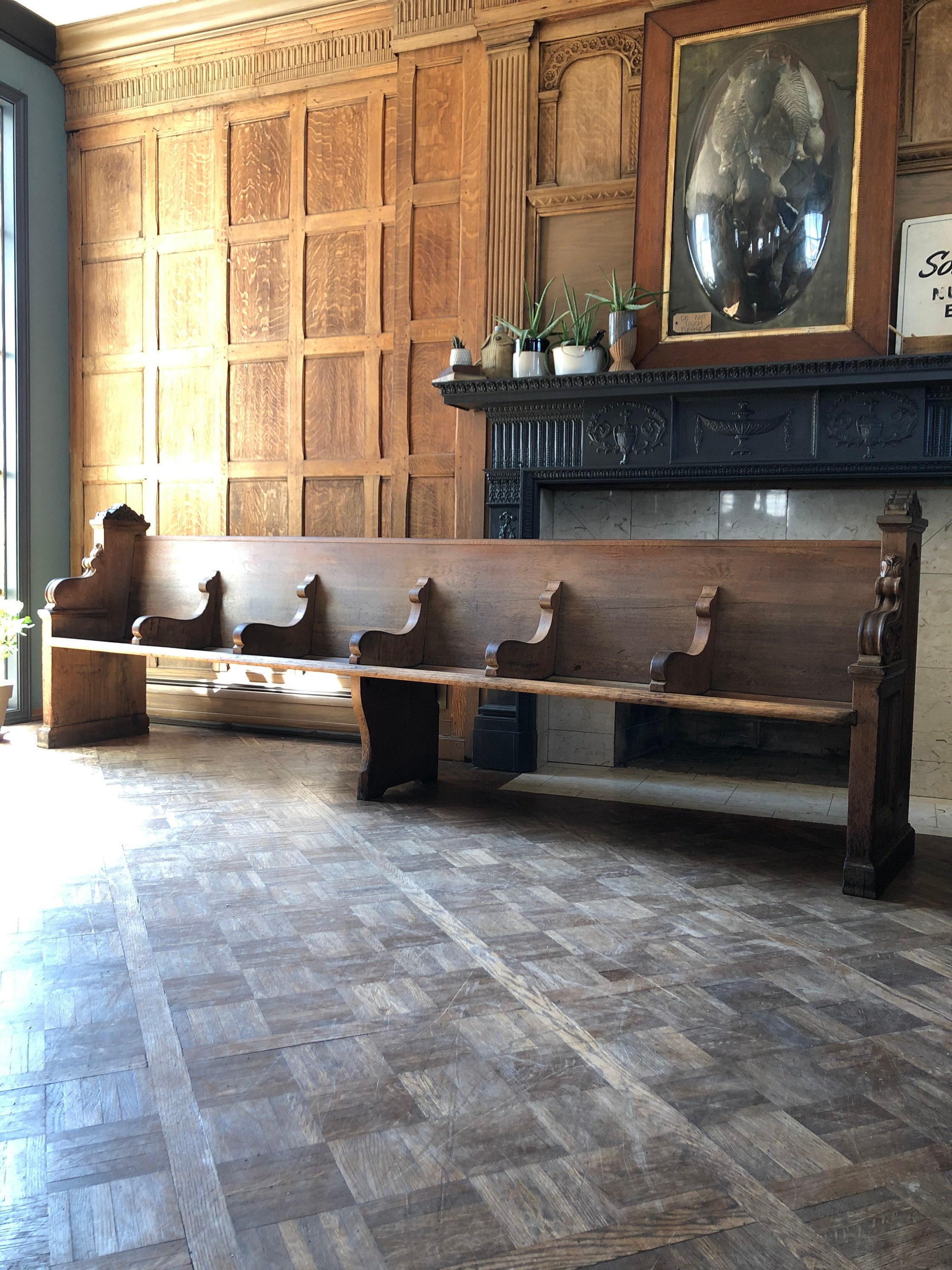 RESERVED- Large Antique Church Pew Bench, 10 Foot Bench, Entryway Bench