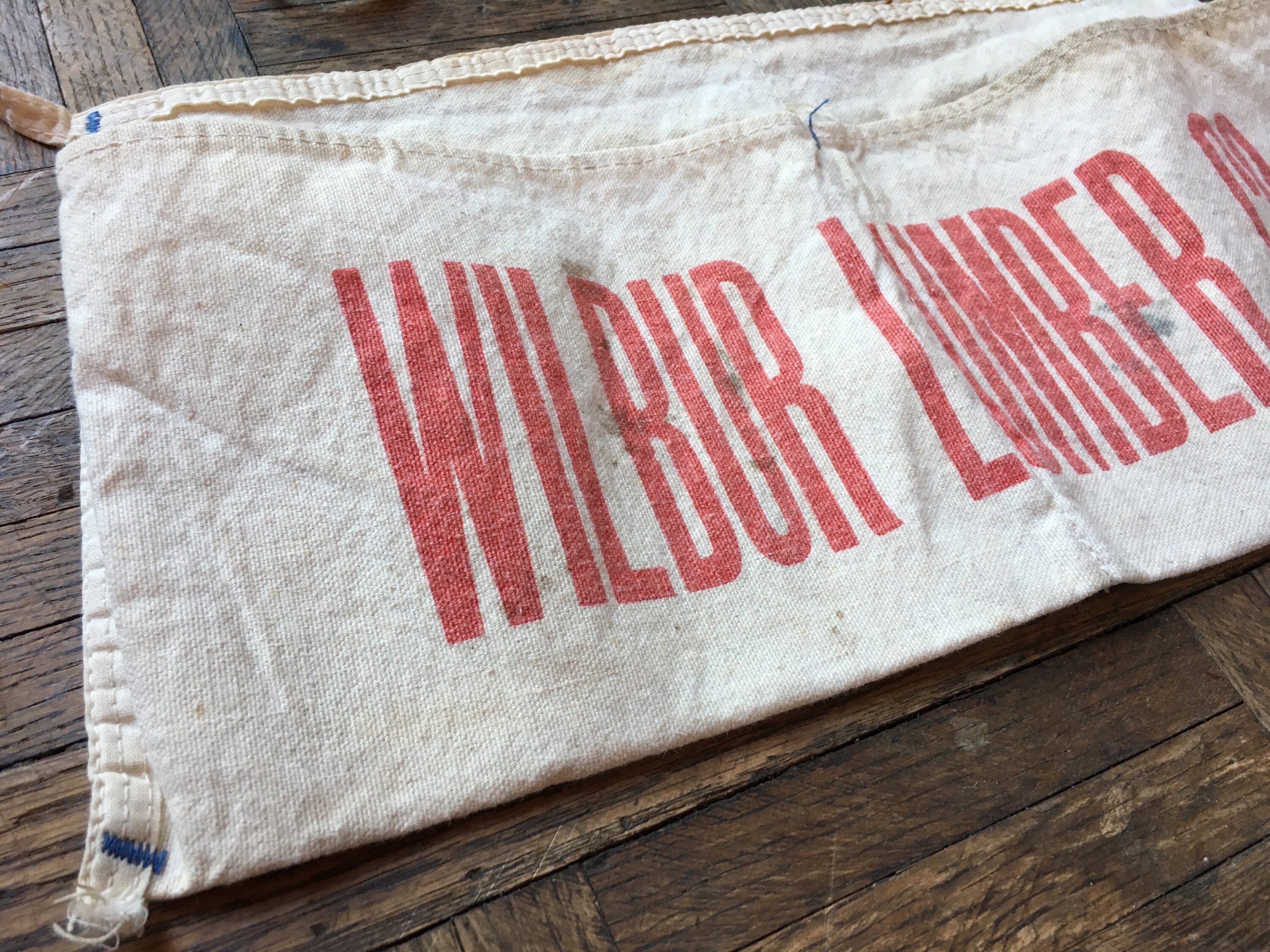 Vintage Hardware Store Lumber Yard Advertising Apron, Wilbur Lumber Co