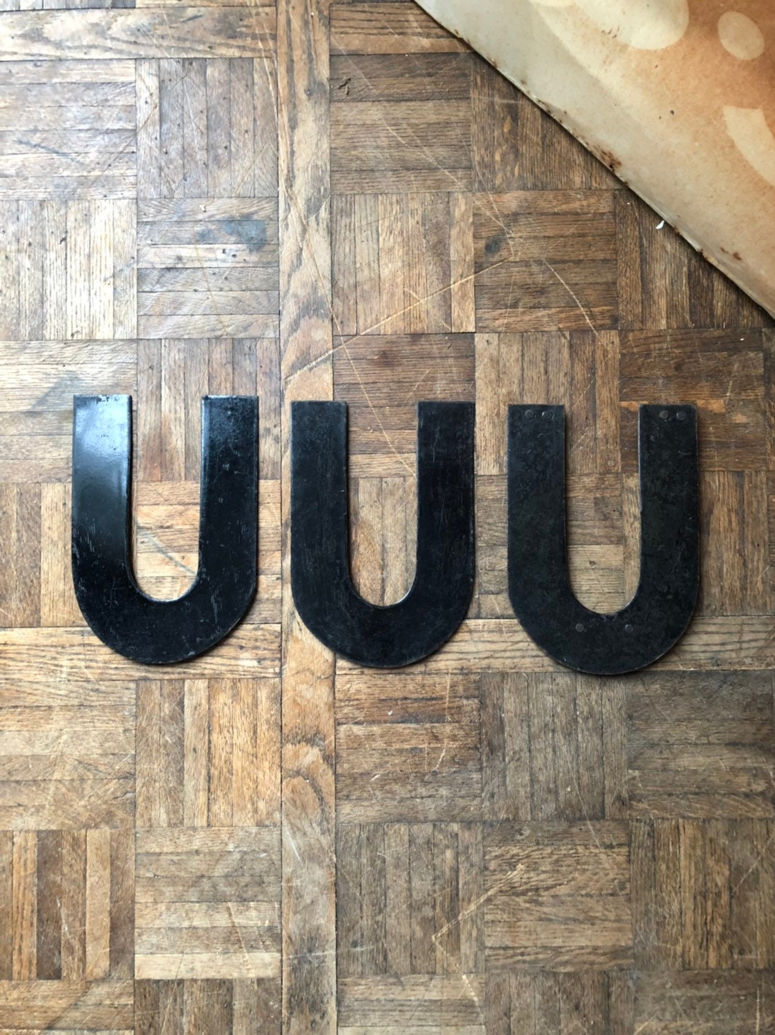  Vintage  Letter  10 Porcelain Marquee Letters  Letter  U  