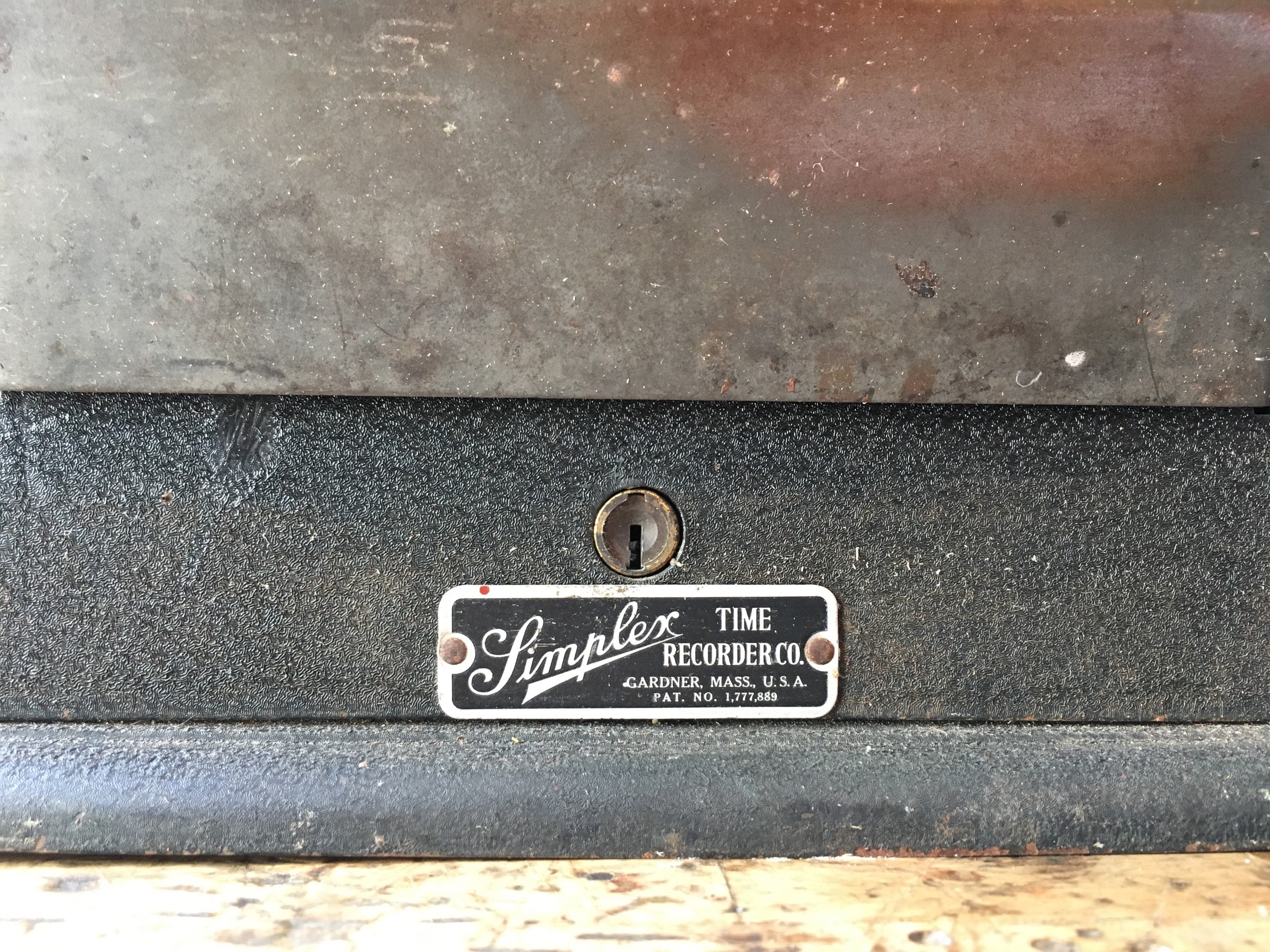 Vintage Simplex Punch Clock Time Clock, WORKS, Simplex Time Tecorder Co