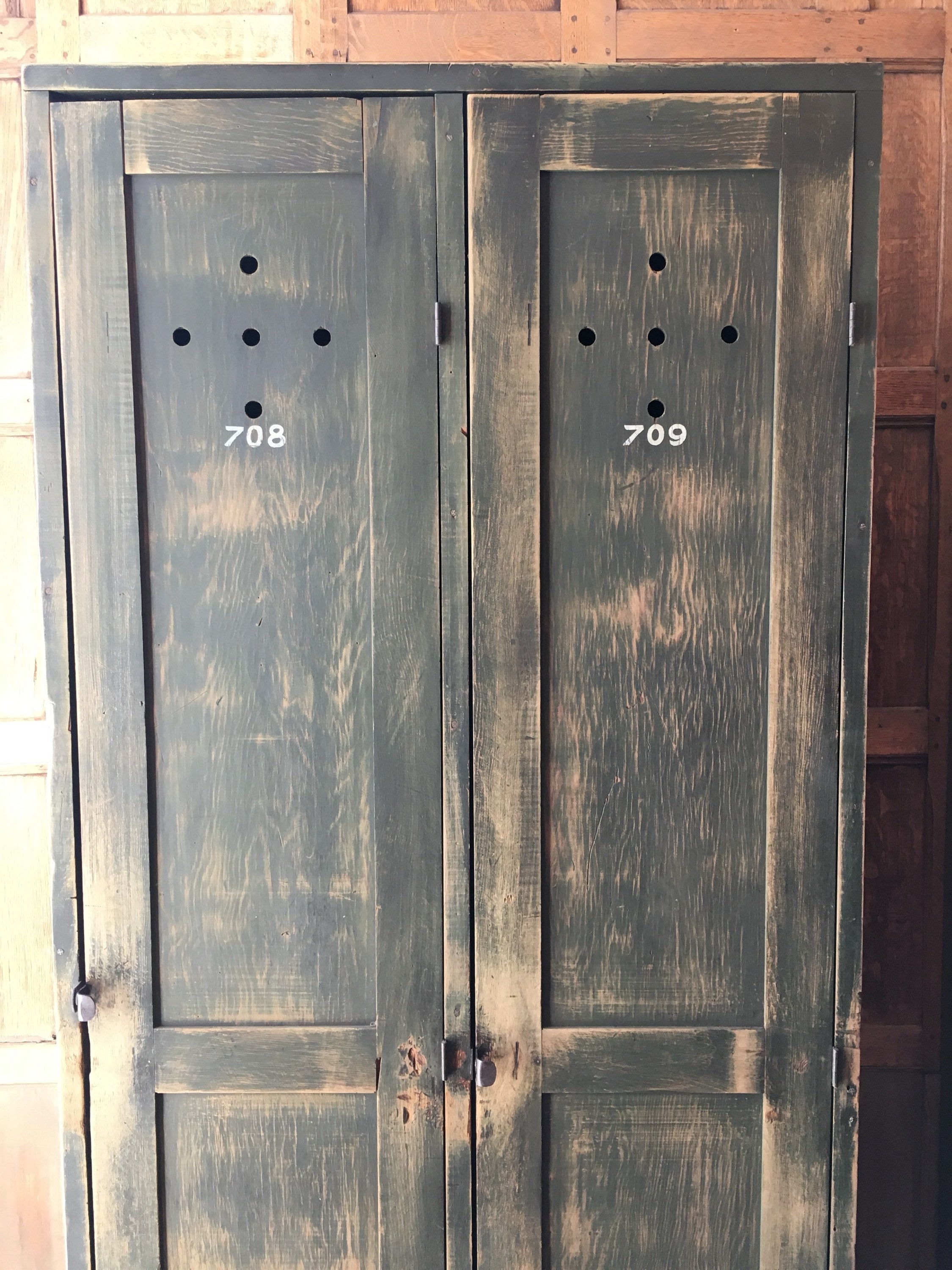 Antique Wood Lockers, Set of 2 Lockers, Mudroom Lockers, Entryway
