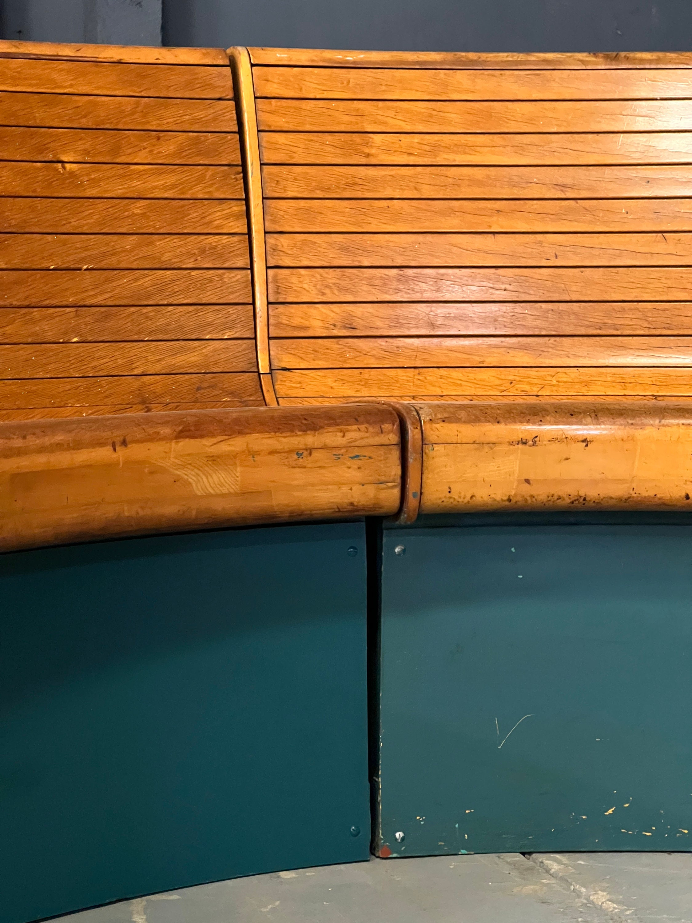 Antique Brunswick Bowling Alley Bench, Large UShape Maple Bowling