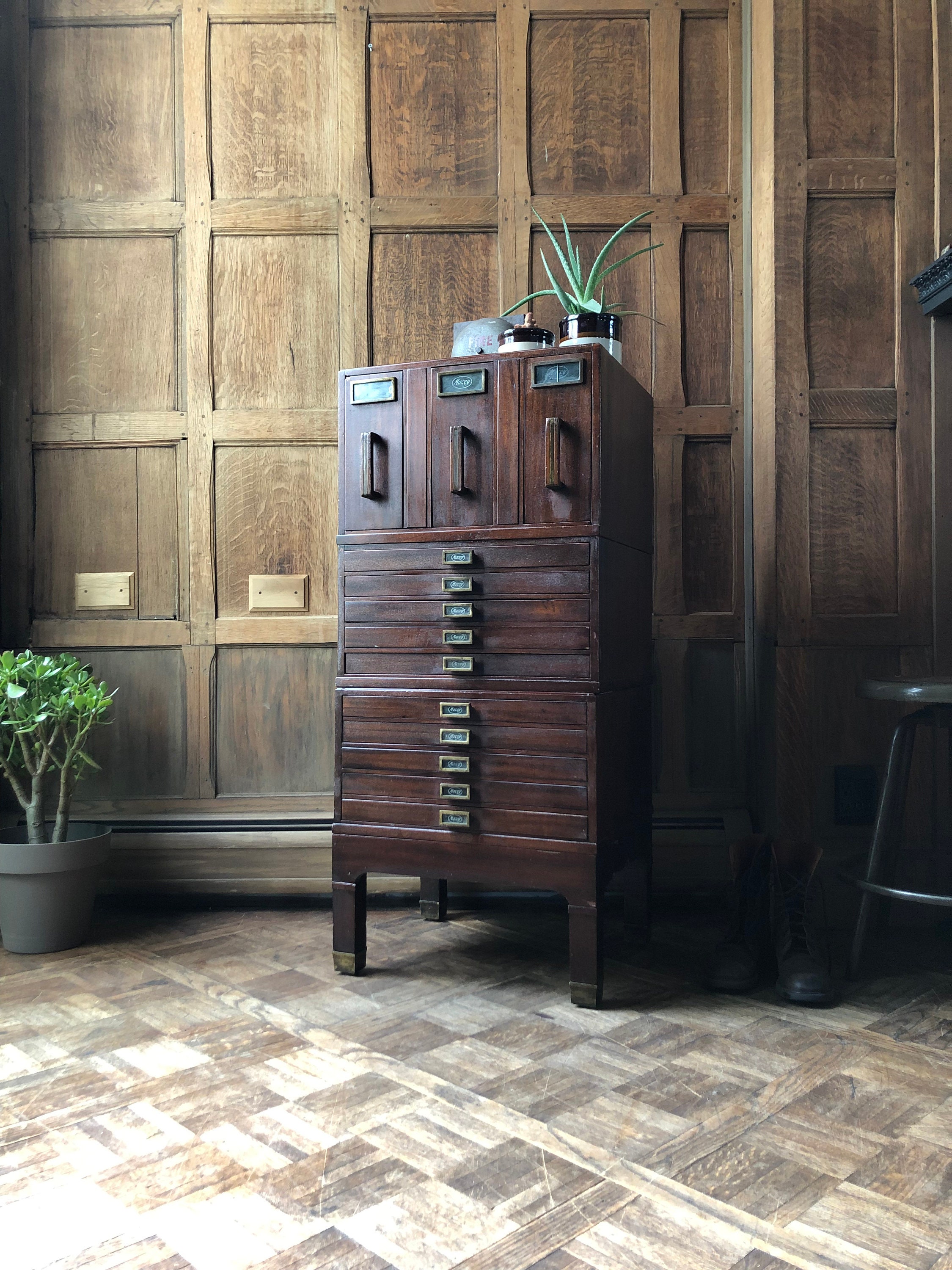 Antique Stacking Flat File Vintage File Vintage