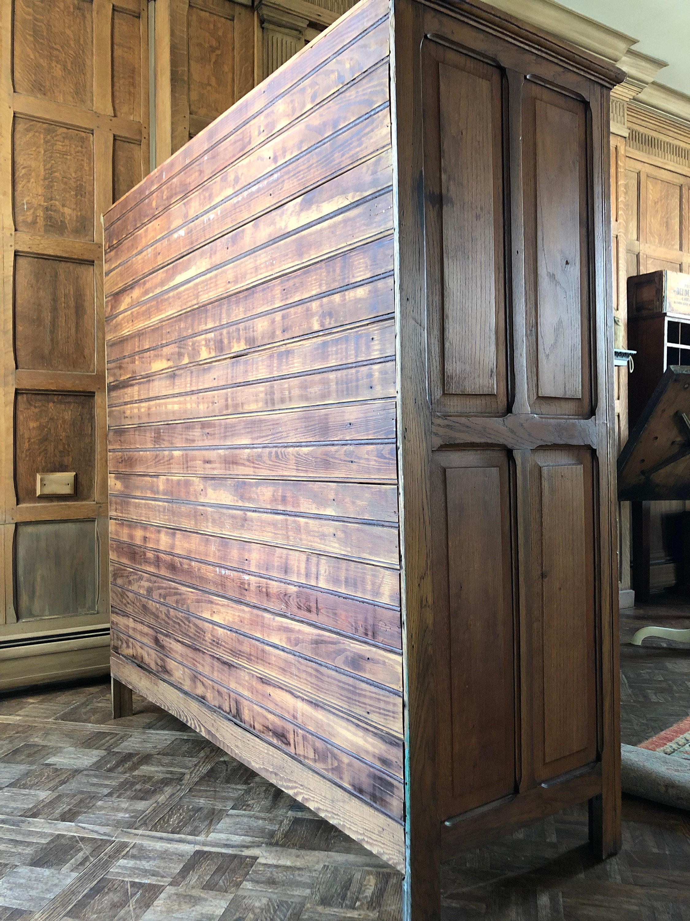 LARGE Antique Grain Bin, Oak General Store Antique Hardware