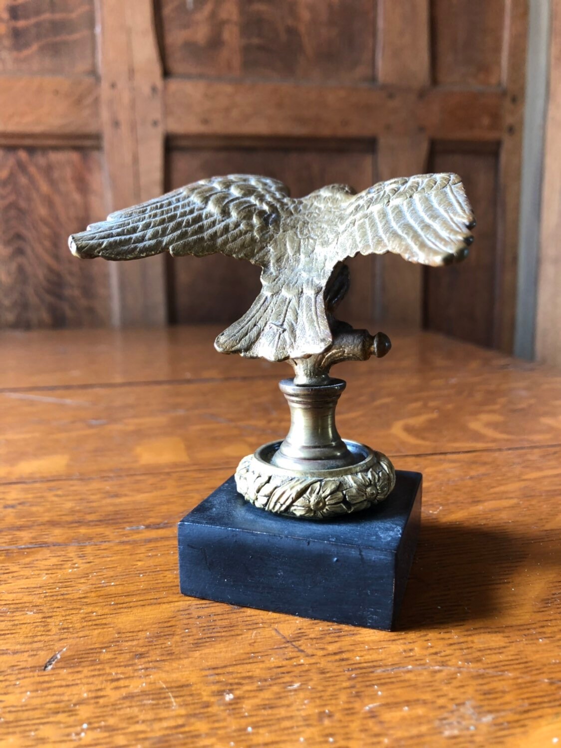 Small Antique American Eagle, Brass Eagle Flag Pole Topper, American