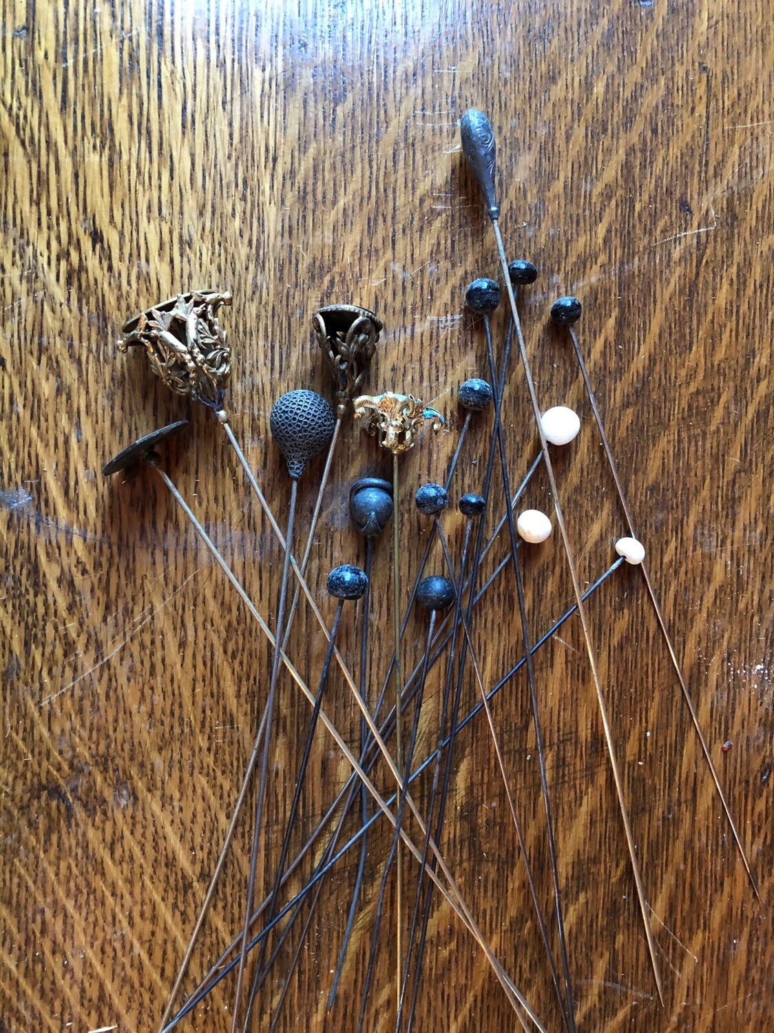 Antique Hat Pins, Lot of 18 Pins, Lovely Antique Hat Pins, Vintage