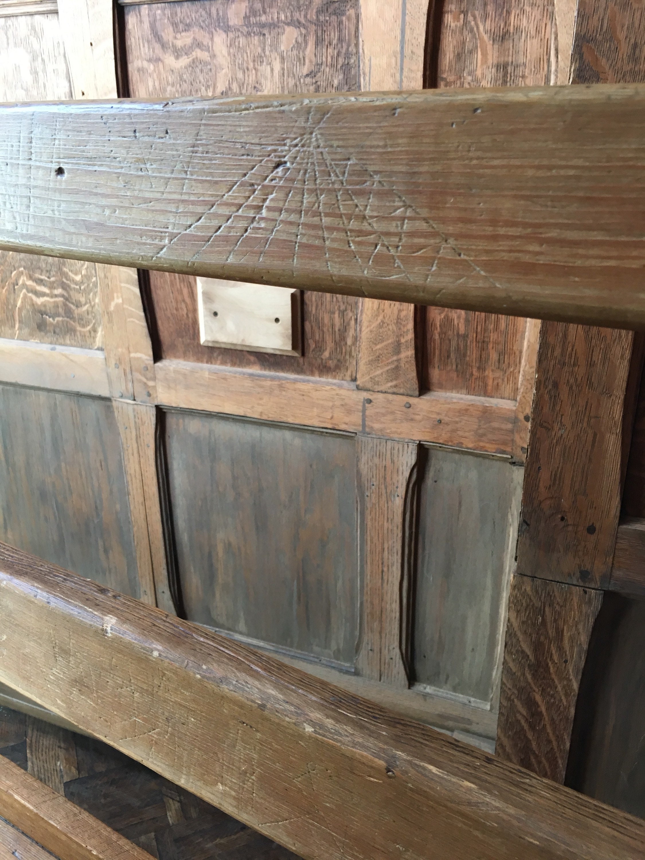 Antique Pine Bench, Primitive Bench, Wooden Entryway Bench Seating