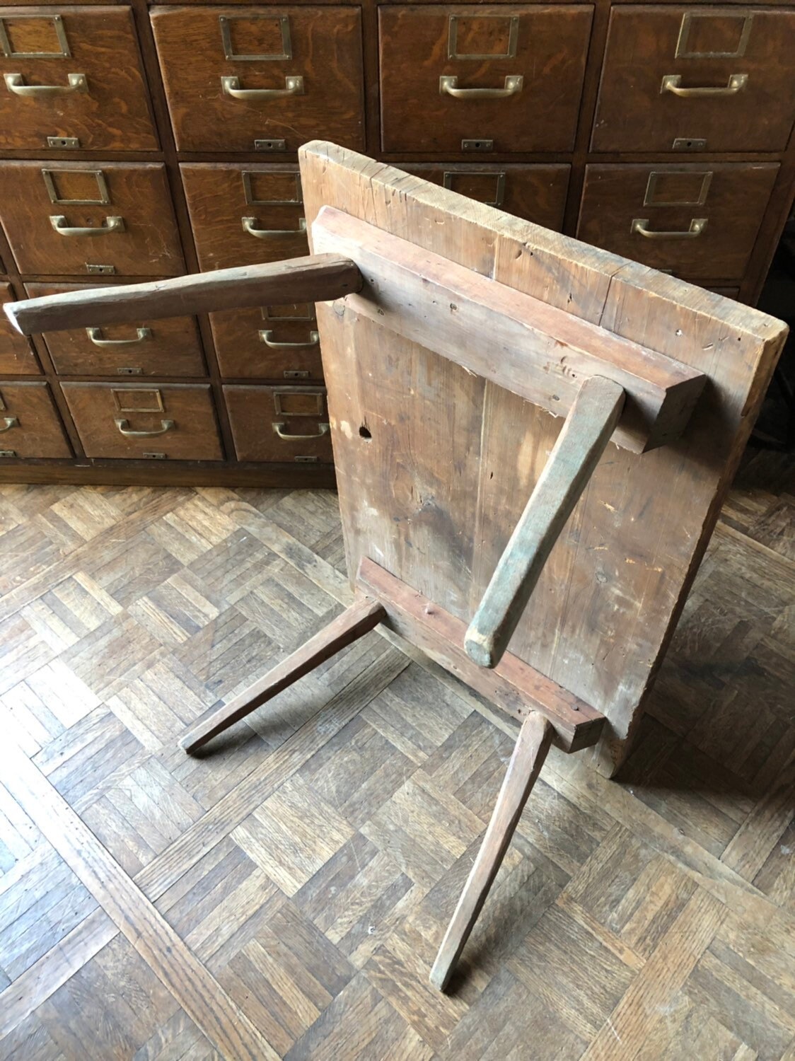 RESERVED Antique Primitive Coffee Table, Staked Table, Primitive Wood