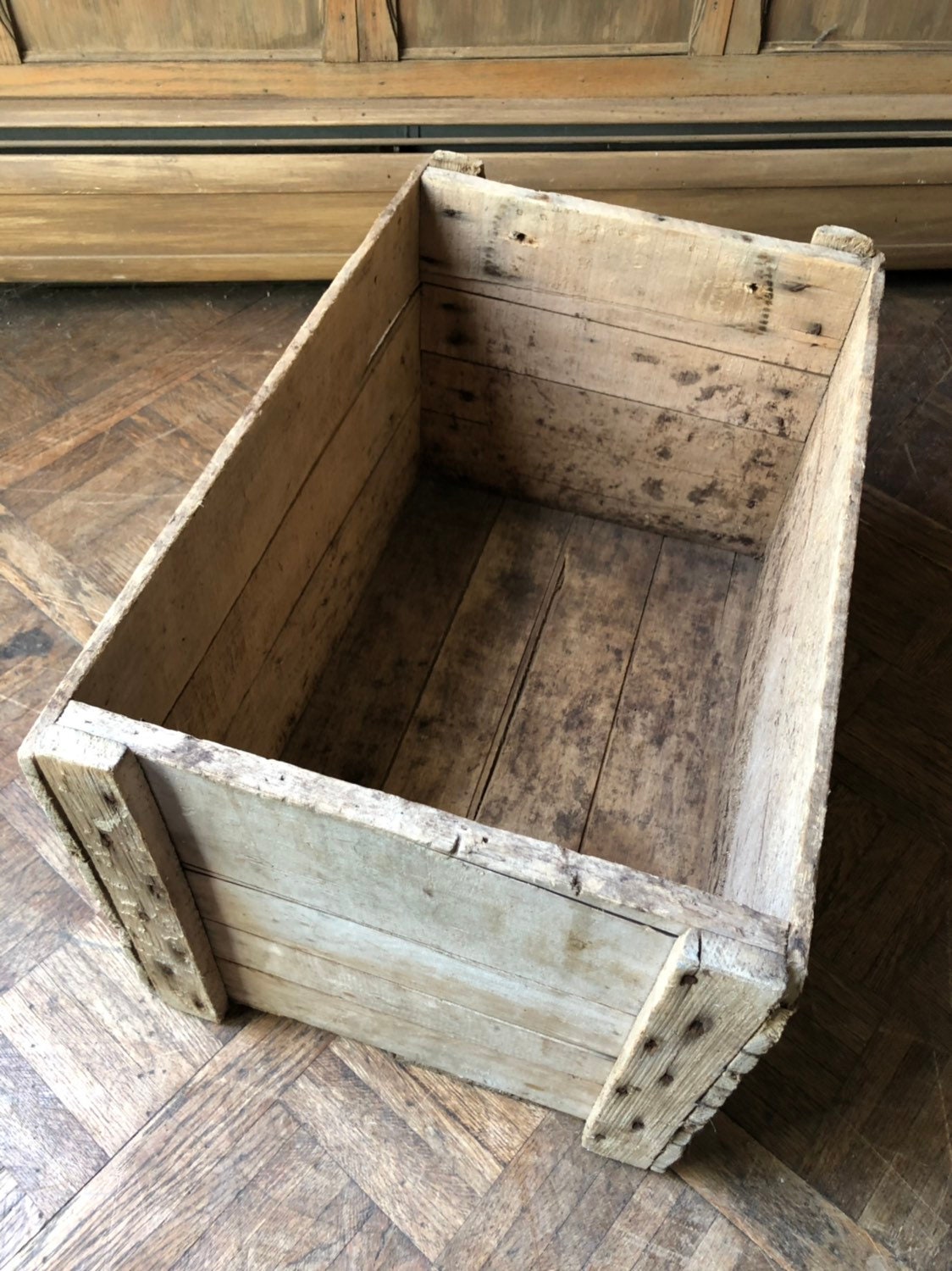 Large Wood Shipping Crate, Rustic Industrial Wood Storage