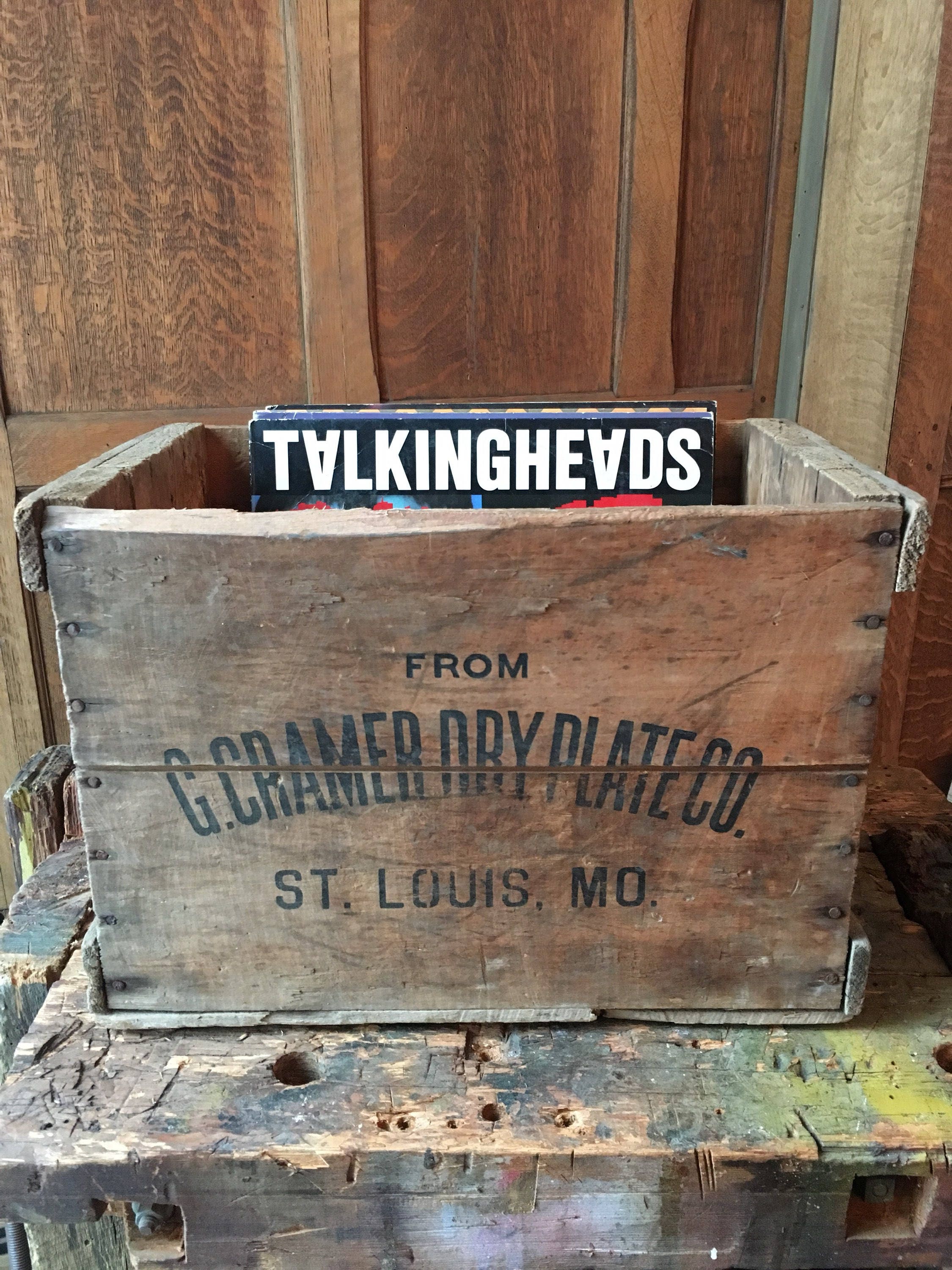 Vintage Wood Crate, G. Cramer Dry Plate CO, St. Louis, Missouri, Record Storage, Vinyl Storage ...