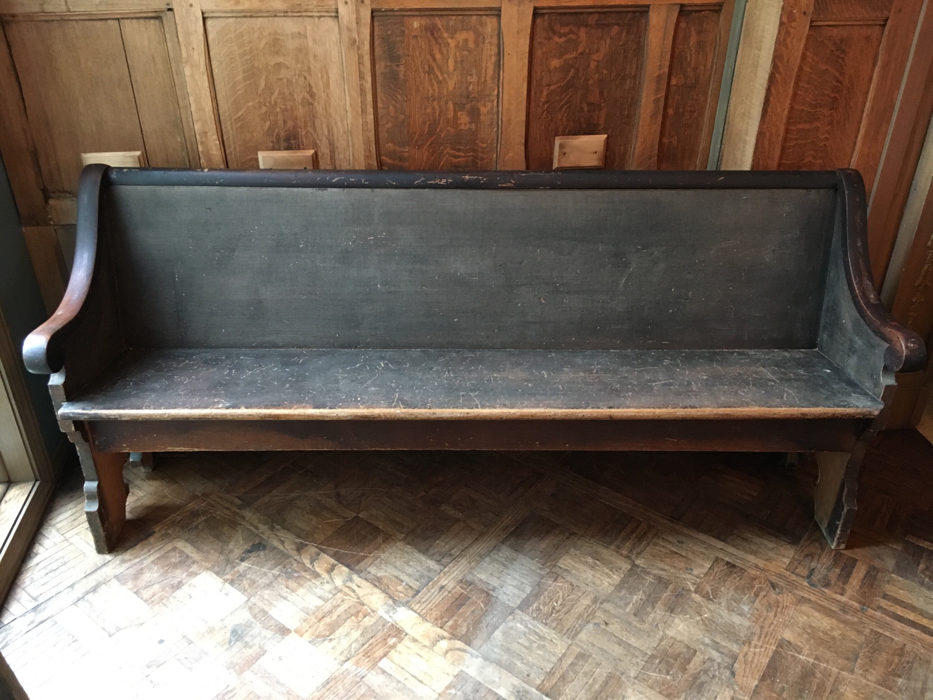 Antique Church Pew, Farmhouse Bench, Primitive Entryway Bench, Wooden