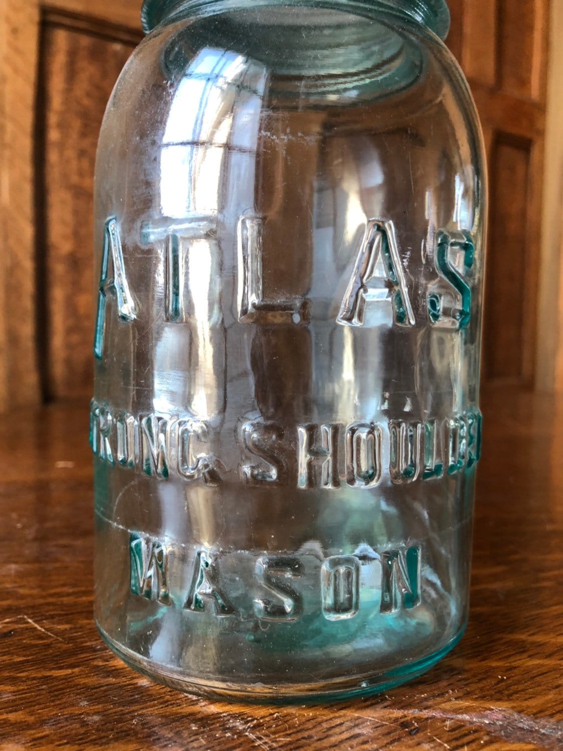 Vintage Mason Jars, Pair of Jars With Zinc Lids, Blue Ball Atlas Jars, Rustic Storage Home Decor