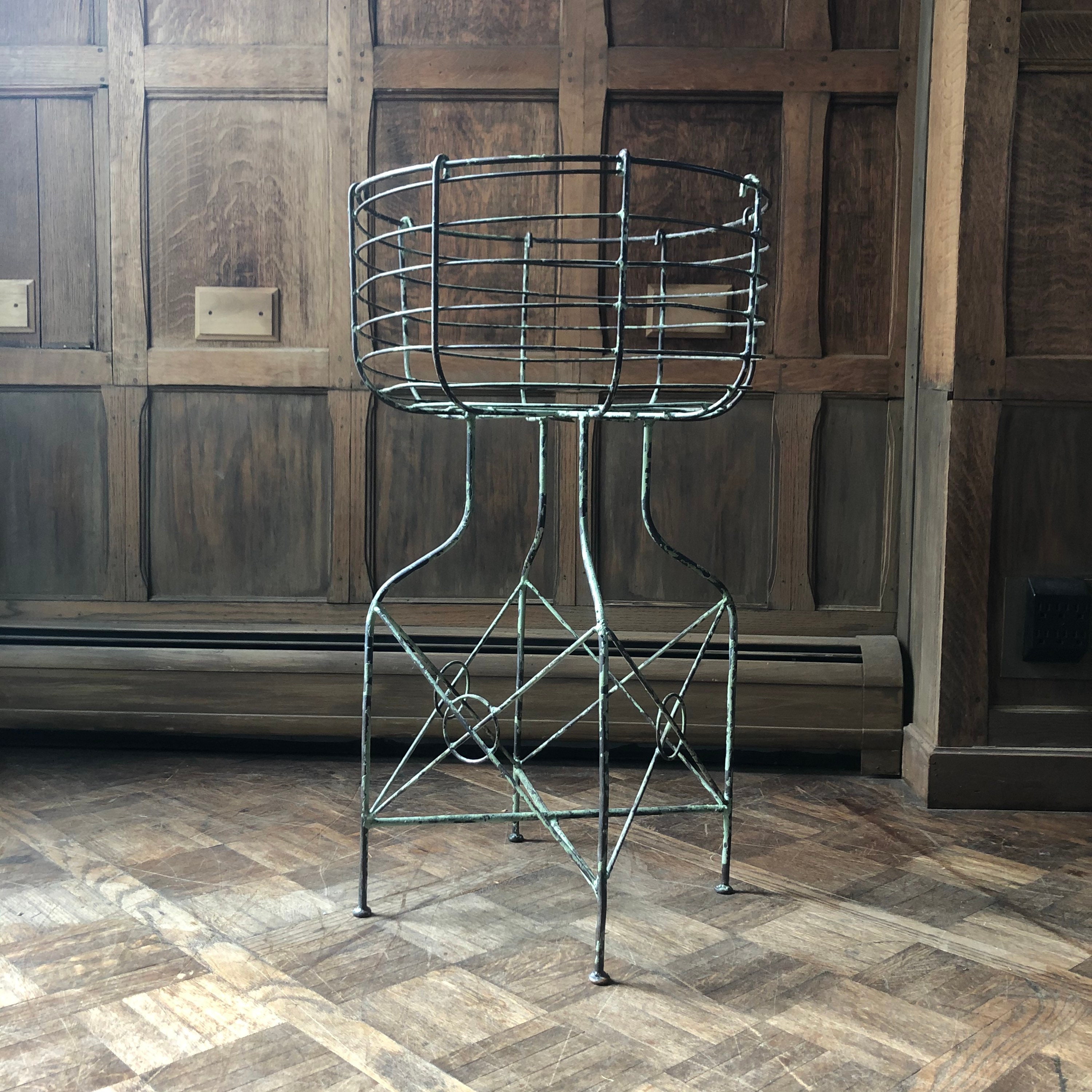 RESERVED Antique Wire Plant Stand, Metal Wire Planter