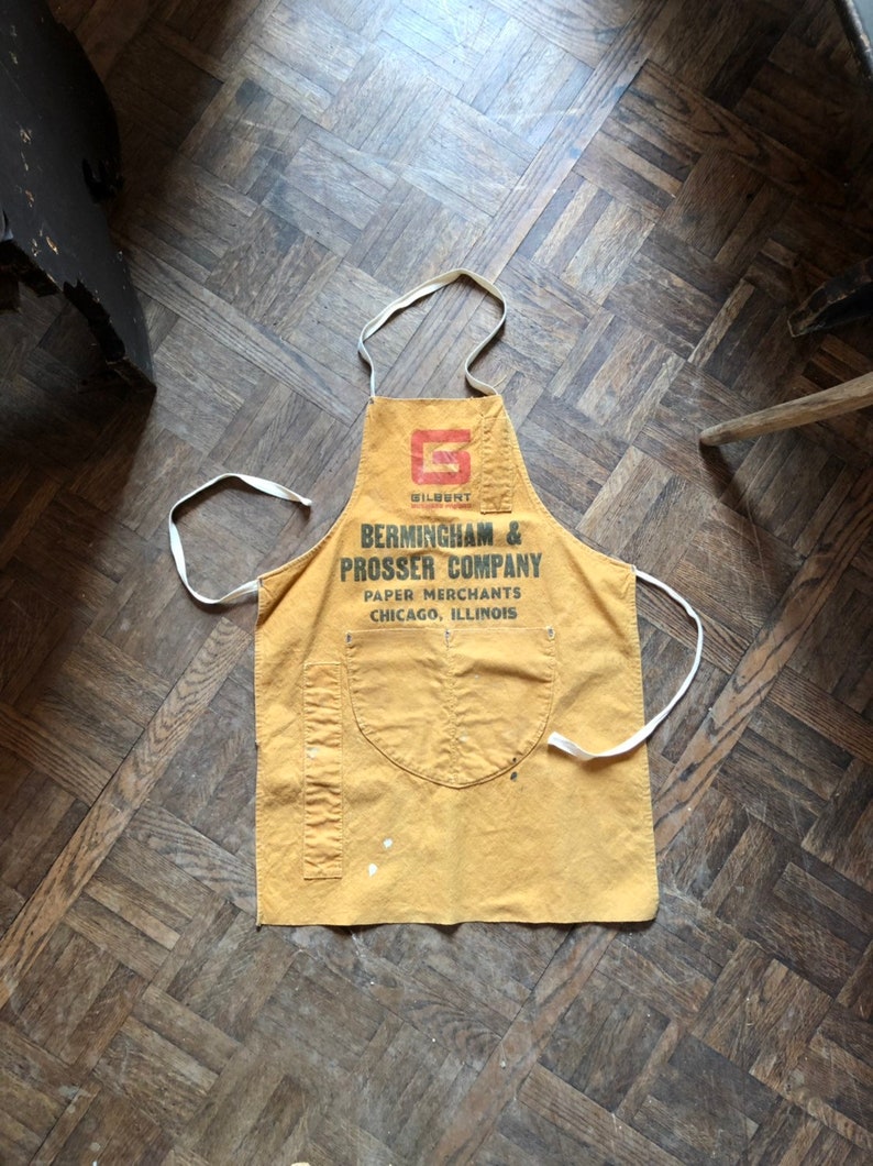 Bermingham /& Prosser Company Paper Merchants Illinois Chicago Canvas Shop Apron Hardware Store Advertising Apron