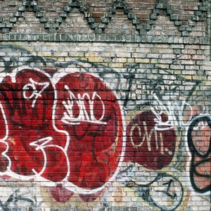 Fine Art Print, Brooklyn Subway Graffiti Wall, Urban Landscape, New York City, USA