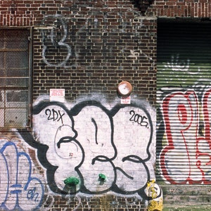 Peel and Stick, Graffiti, Print, Decal, Wallpaper, Brooklyn Factory Wall, New York City USA