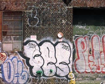 Peel and Stick, Graffiti, Print, Decal, Wallpaper, Brooklyn Factory Wall, New York City USA