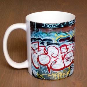 Coffee Mug, Graffiti Artist Signatures, Manhattan Rooftop, NYC, USA