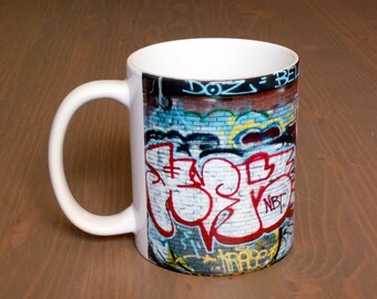 Coffee Mug, Graffiti Artist Signatures, Manhattan Rooftop, NYC, USA