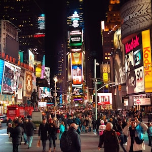 Fine Art Print, Times Square Night, Urban Landscape,New York City, USA