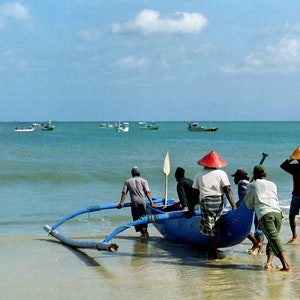 Fine Art Print, Bali Fishermen, Tropical Beach, Travel Photo, Bali Indonesia, Asia