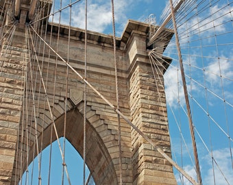 Fine Art Print, Brooklyn Bridge, Gothic Architecture, NYC USA