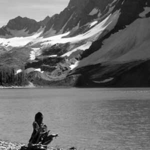 Fine Art Print, Mountain Landscape, Floe Lake, Kootenay National Park, B.C. Canada Black & White