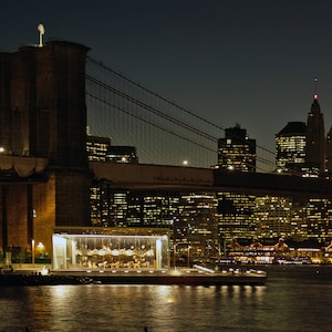 Fine Art Print, Urban Landscape, Jane&#39;s Carousel, Brooklyn Bridge, NYC, USA