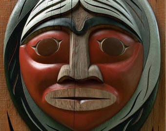 Fine Art-print, totem noordwestkust, inheemse kunst, BC Canada