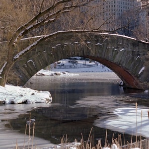 Impresión de bellas artes, Central Park en invierno, paisaje urbano, Quinta Avenida, Nueva York, EE. UU.