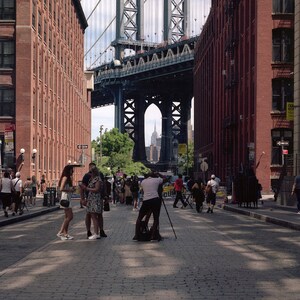 4 ft x 4 ft Wandbild, Washington Street, DUMBO, Brooklyn, New York City.