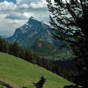 Fine Art Print, Banff Alberta, Mountain Landscape, Rundle Mountain, Canada