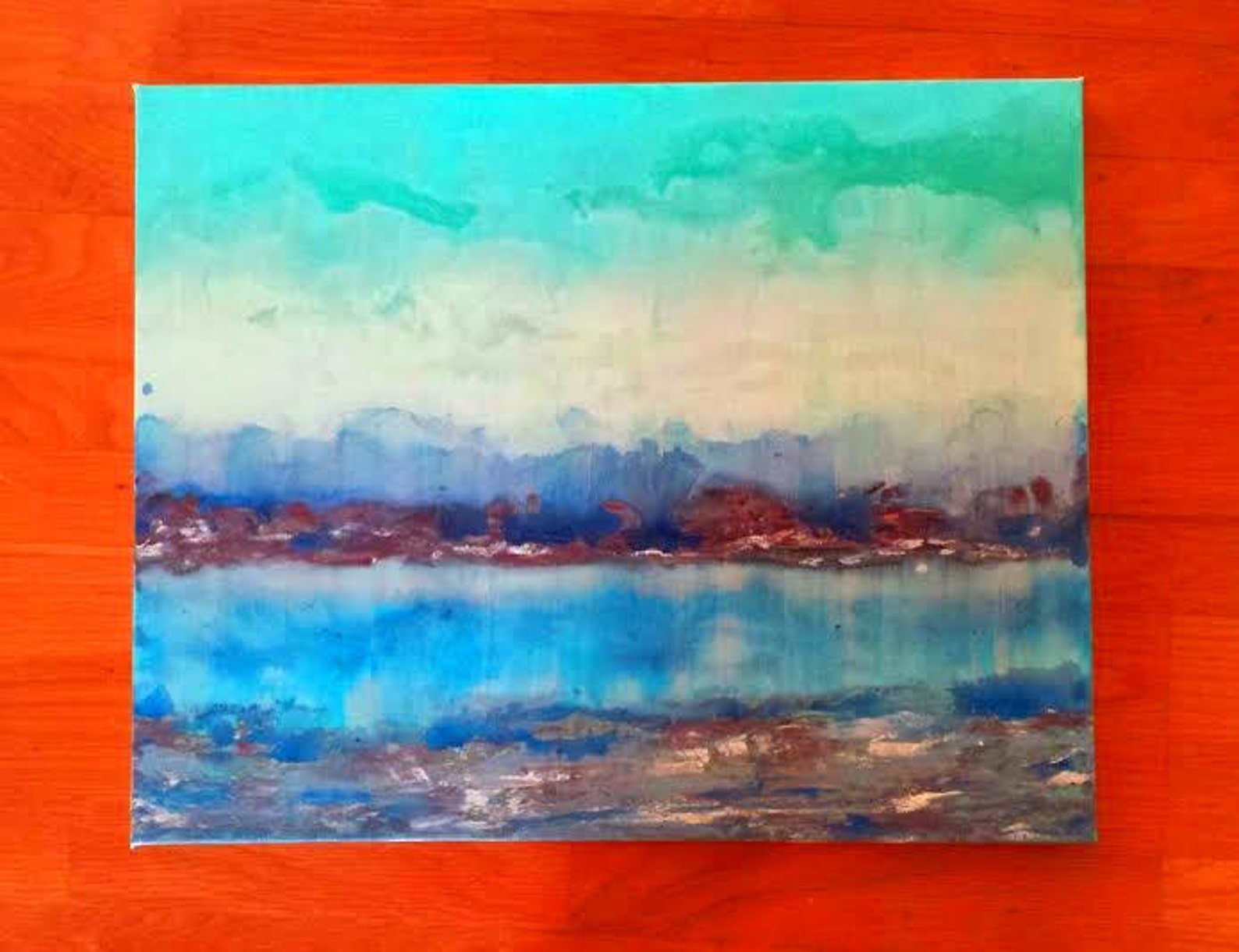 Original Abstract Acrylic Painting16x20 Calm Etsy