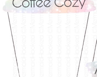 PDF-Download - Rainbow Sparkle Coffee Cozy Vorlage