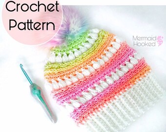 PATTERN- Bailey Beanie - Messy Bun Beanie Pattern - Slouch Beanie pattern - PDF download - Crochet Pattern