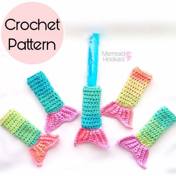 PATTERN- Mermazing Fun Pop Holder - Mermaid Tail Pattern- PDF download- Fun Pop Cozy - Freeze Pop Crochet Pattern