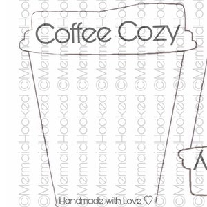 PDF- Simple Coffee Cozy Template - Kraft Paper Template - Coffee Cozy Cutout