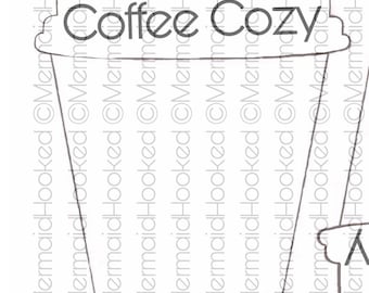 PDF-Simple Coffee Cozy Template- Kraft Paper Template- Coffee Cozy Cutout