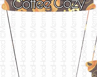 PDF- Halloween Coffee Cozy Template - PDF download -  Coffee Cozy Display - Coffee Cozy Printable