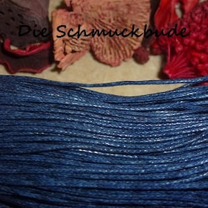 10m Cotton wax cord 1mm blue