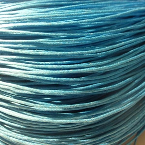 10m Cotton wax cord 1mm light blue
