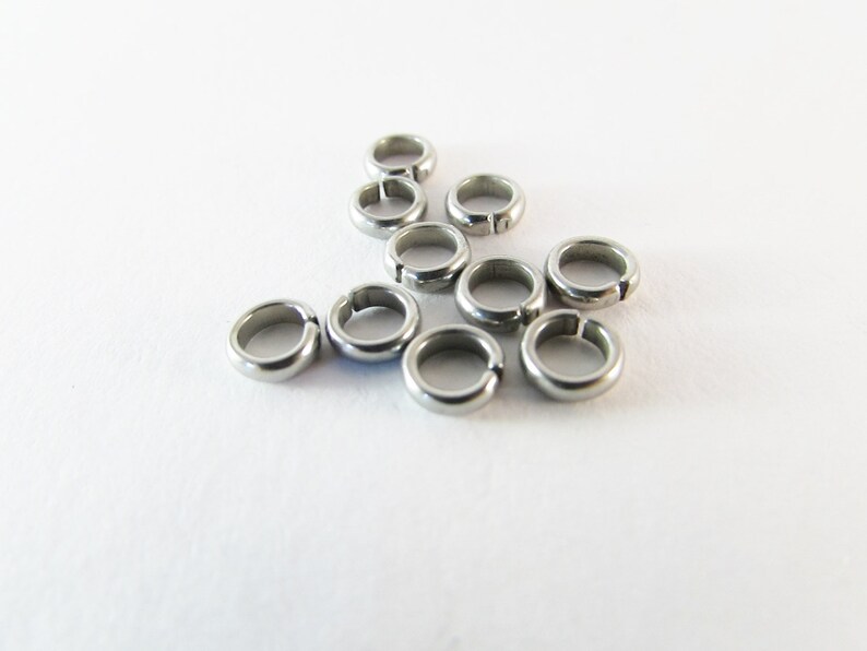 20 Stainless Steel Jump Rings 6mm image 1