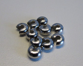 20 Crimp beads covers ca. 5mm platinium color