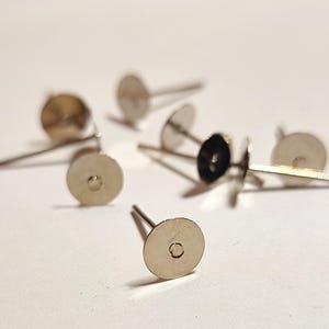 Ear stud base nickel color 6mm