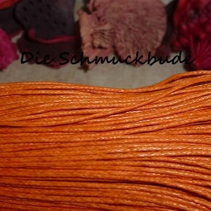 10m Cotton wax cord orange 1mm