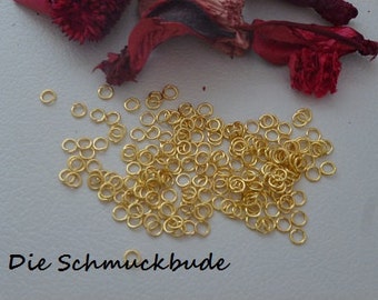 100 Biegeringe goldfarbend 4mm nickelfrei